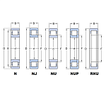 Однорядные цилиндрические тип N, NU, NJ, NUP