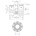 Муфта GEB 19-24 A-B с красной упругой звездочкой